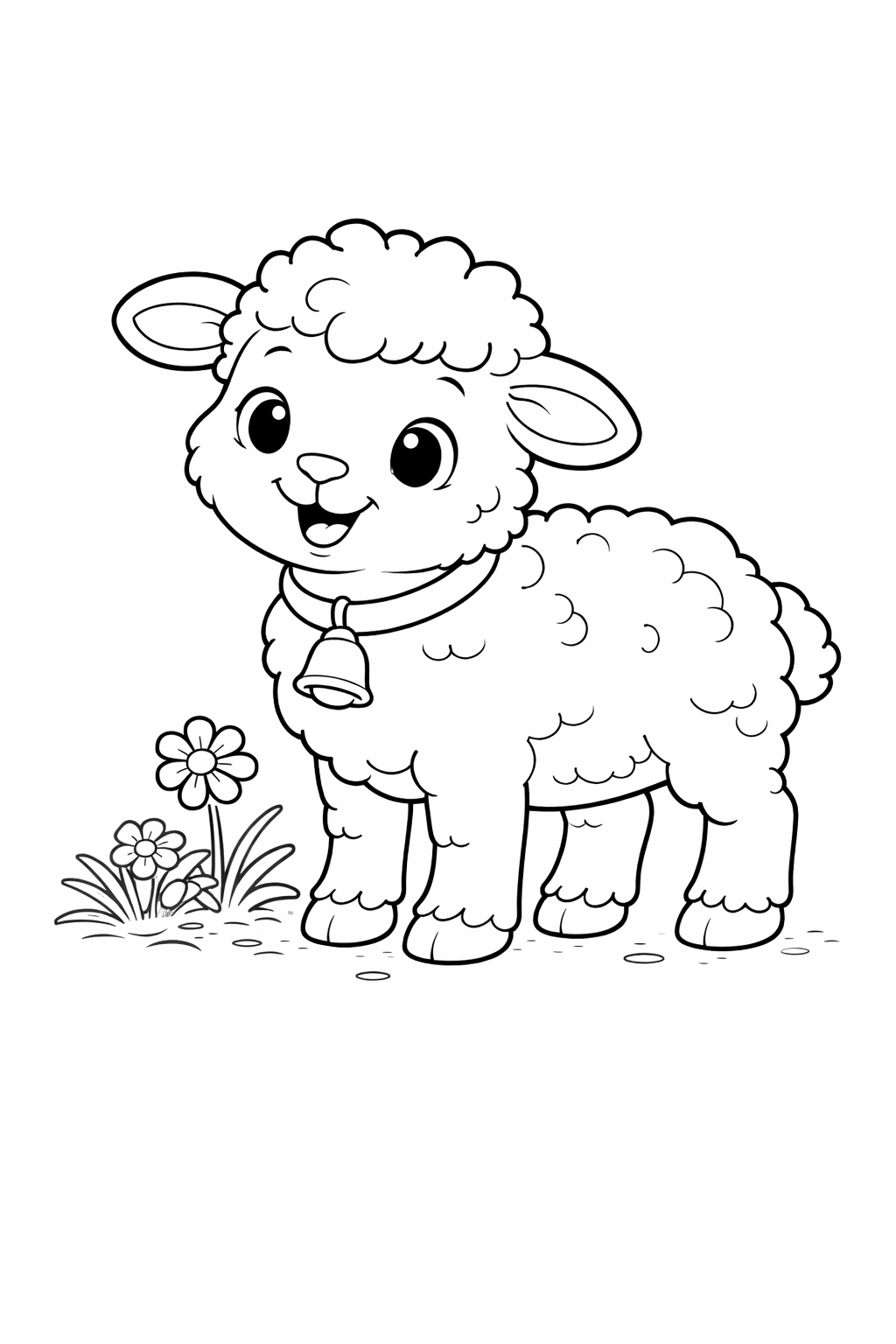 Kleurplaat lief schaapje